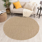 Alfombra redonda efecto yute natural chevron: NAT8753BEI-160x160 - Alfombras Nazar