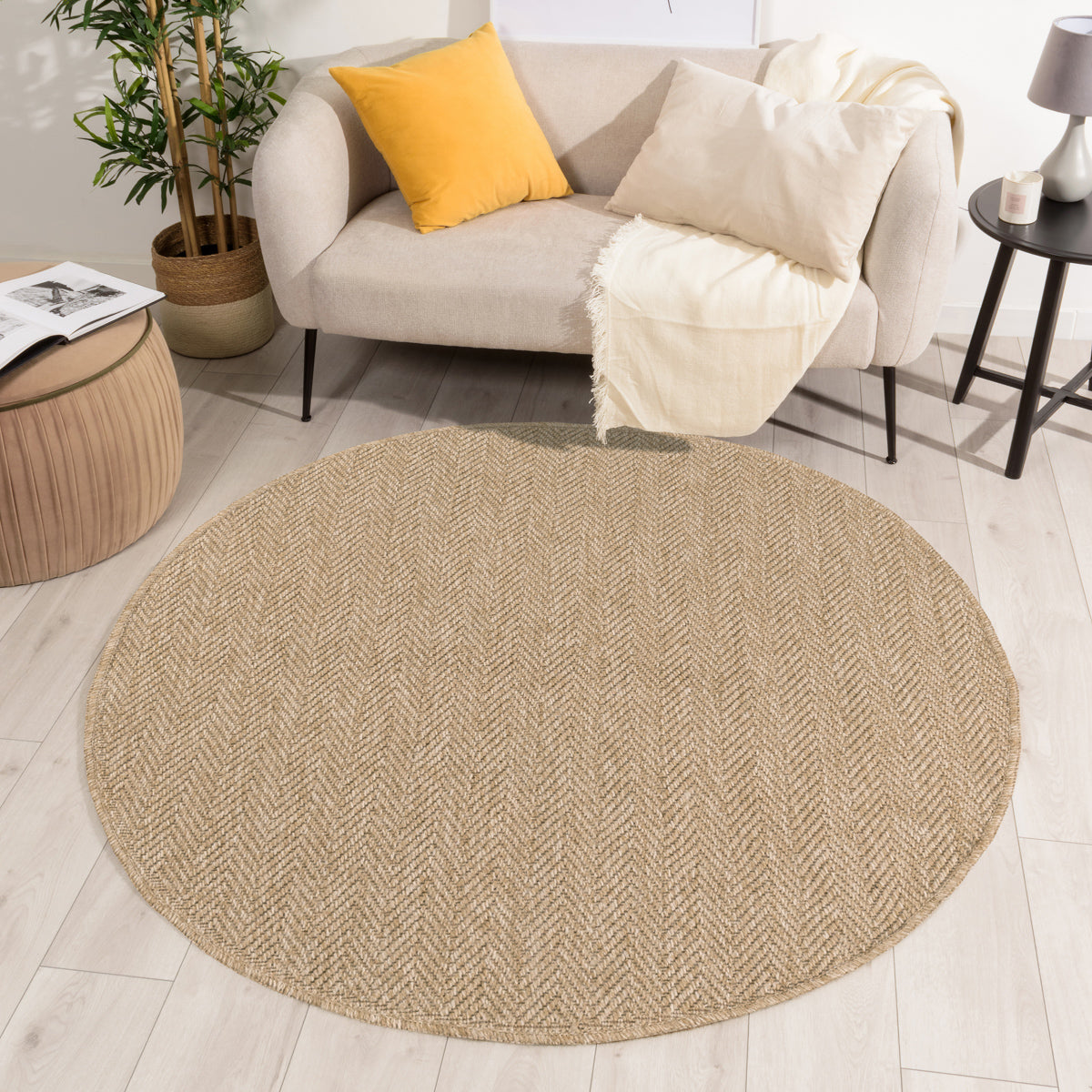 NATURE - Round plain natural jute effect rug - NAT8751BEI NATURE