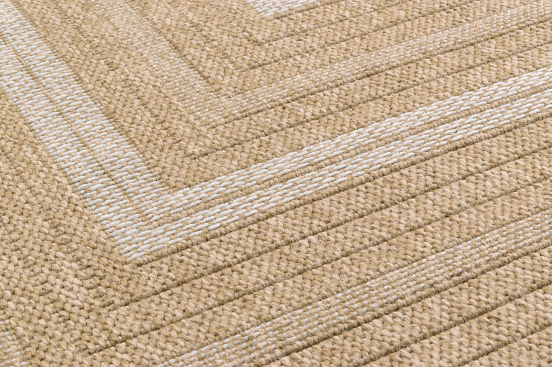 Tapis Aspect Jute - Motif Jute - Blanc - Intérieur / Extérieur