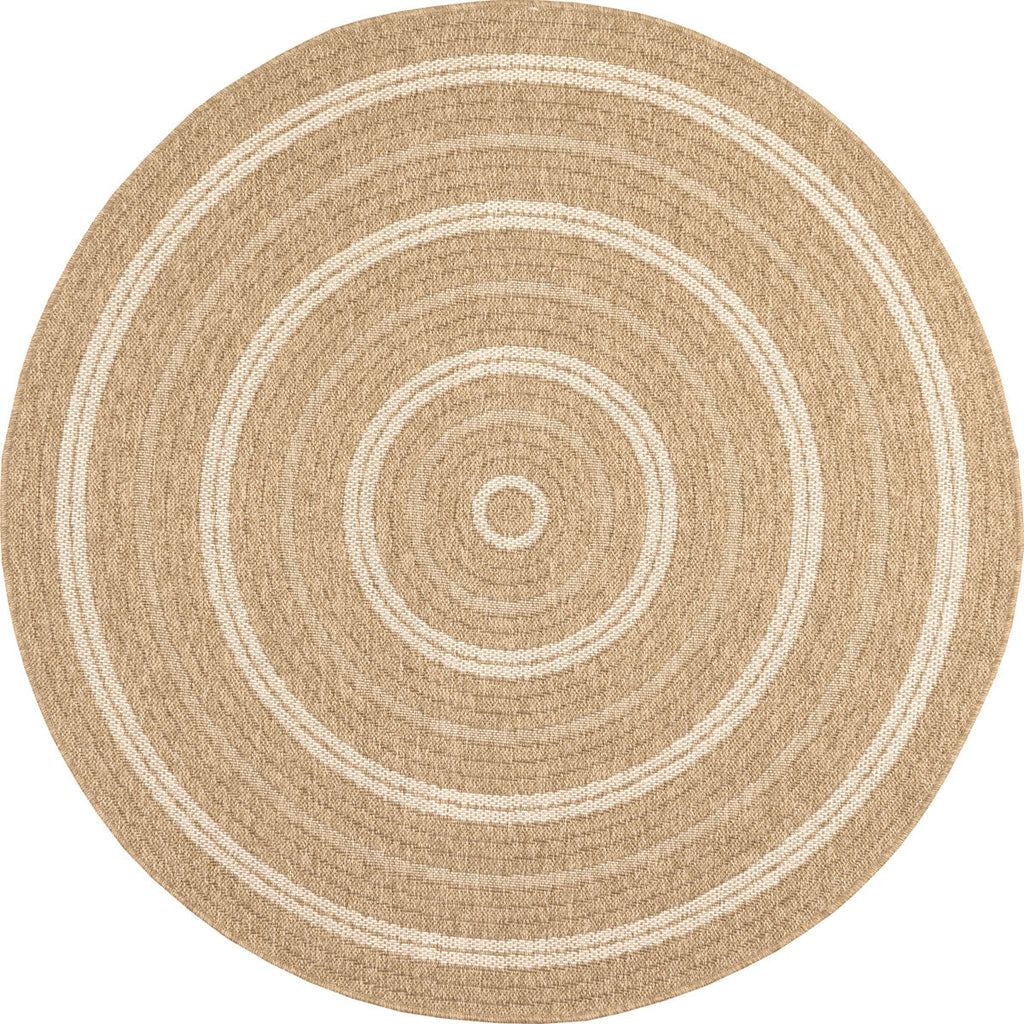 Nature Jute look rug with round white patterns: NAT8863BLA - Nazar rugs