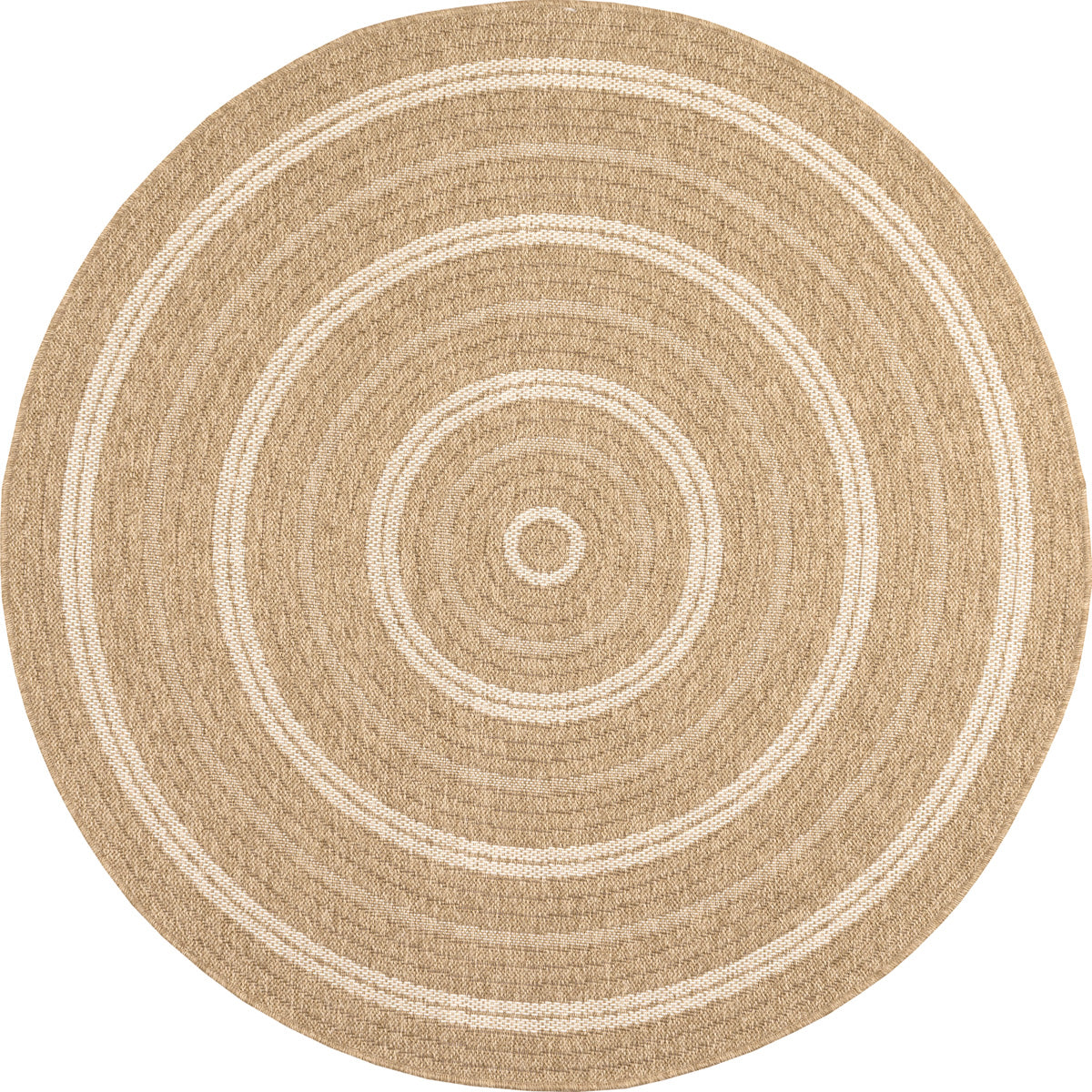 Nature Jute look rug with round white patterns: NAT8863BLA - Nazar rugs