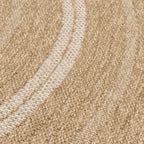 Nature Jute look rug with round white patterns: NAT8863BLA - Nazar rugs