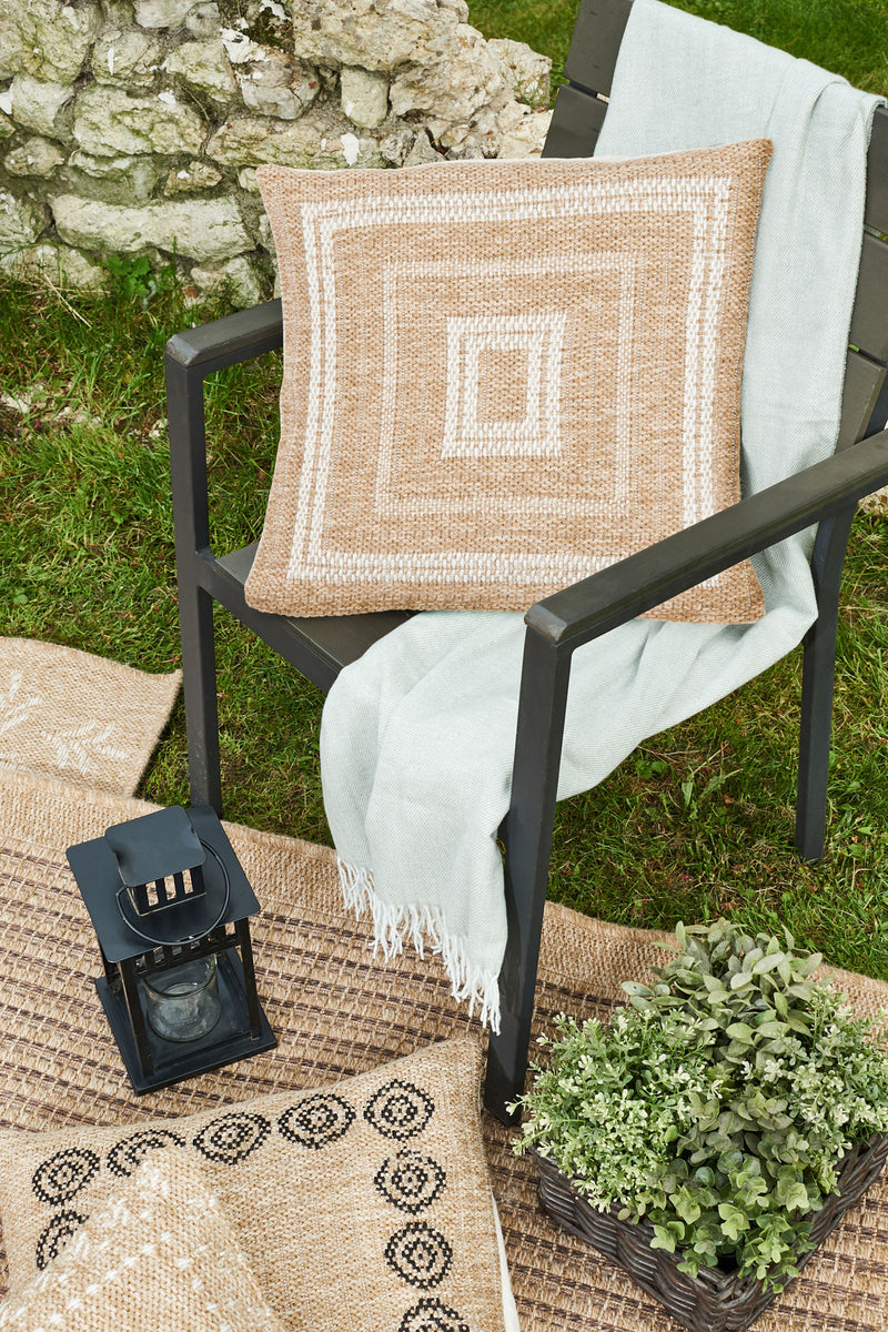 Tapis Aspect Jute - Motif Jute - Blanc - Intérieur / Extérieur