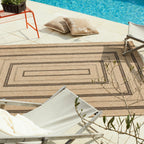 NATURE - Natural jute effect rug with black rectangular patterns - NAT8863NOI NATURE