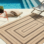 NATURE - Natural jute effect rug with black rectangular patterns - NAT8863NOI NATURE