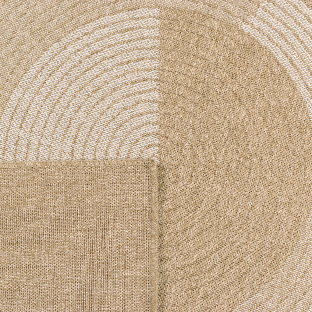 NATURE - Alfombra aspecto yute natural con motivos blancos - NAT8865BLA NATURE