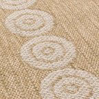 Alfombra efecto arpillera con estampado geométrico redondo blanco: NAT8868BLA - Nazar rugs