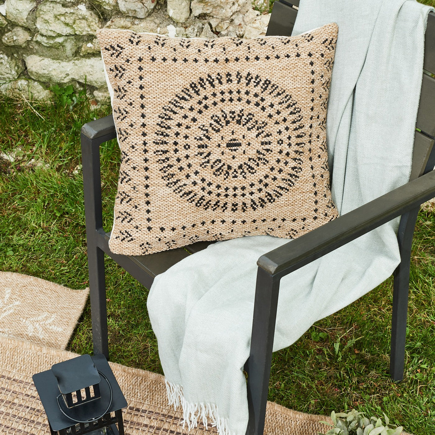 Nature - Housse De Coussin - Polypropylène - Noir