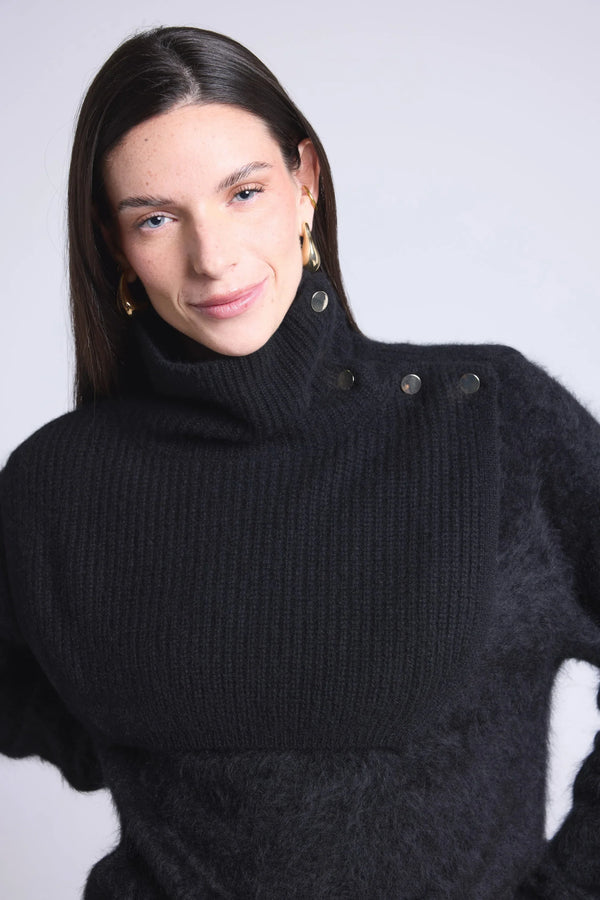 Cuello Alto Botones Natacha - Negro - Mixto