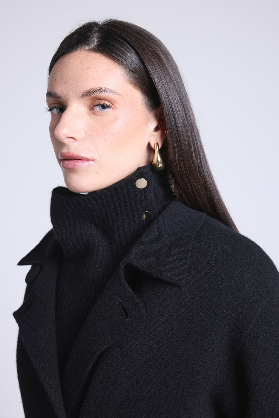 Col Montant Boutons Natacha - Noir - Mixte