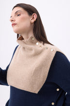 Natacha Buttoned High Neck - Cream Beige - Women