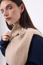Natacha Buttoned High Neck - Cream Beige - Women