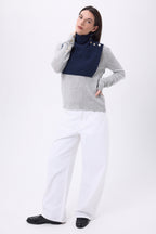 Cuello alto con botones Natacha - Azul marino - Mujer