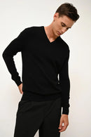 Pull Col V 4 Fils - Nathan - Noir