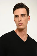 Pull Col V 4 Fils - Nathan - Noir