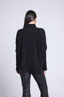 Pull Col Roule Coeur Poncho Naya - Noir Et Cœur Rouge - Femme