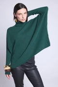 Naya Poncho Roll-Neck Jumper - Bottle Green - Women