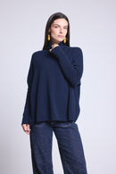 Pull Col Roule Poncho Naya - Bleu Marine - Femme