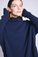 Pull Col Roule Poncho Naya - Bleu Marine - Femme