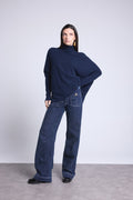 Jersey de Cuello Alto Poncho Naya - Azul Marino - Mujer