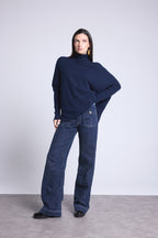 Jersey de Cuello Alto Poncho Naya - Azul Marino - Mujer