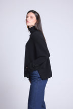 Jersey Poncho Naya Cuello Alto - Negro - Mujer