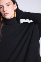 Jersey Cuello Vuelto Poncho Naya - Negro - Mujer