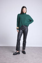 Naya Poncho Roll-Neck Jumper - Bottle Green - Women