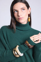 Naya Poncho Roll-Neck Jumper - Bottle Green - Women