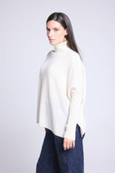 Pull Col Roule Poncho Naya - Blanc - Femme