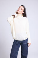 Pull Col Roule Poncho Naya - Blanc - Femme