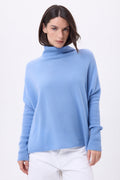 Naya Roll-Neck Poncho Jumper - Sky Blue - Women