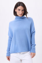 Naya Roll-Neck Poncho Jumper - Sky Blue - Women
