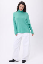 Pull Col Roule Poncho Naya - Vert Pastel - Femme