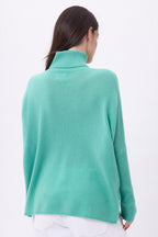 Pull Col Roule Poncho Naya - Vert Pastel - Femme