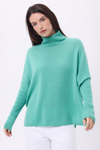 Pull Col Roule Poncho Naya - Vert Pastel - Femme