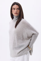 Pull Col Roule Poncho Naya - Gris Clair - Femme
