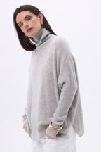 Pull Col Roule Poncho Naya - Gris Clair - Femme