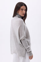 Pull Col Roule Poncho Naya - Gris Clair - Femme