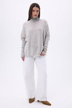 Pull Col Roule Poncho Naya - Gris Clair - Femme