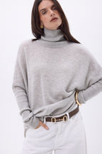 Pull Col Roule Poncho Naya - Gris Clair - Femme