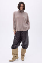 Jersey de cuello alto tipo poncho Naya - Avellana - Mujer