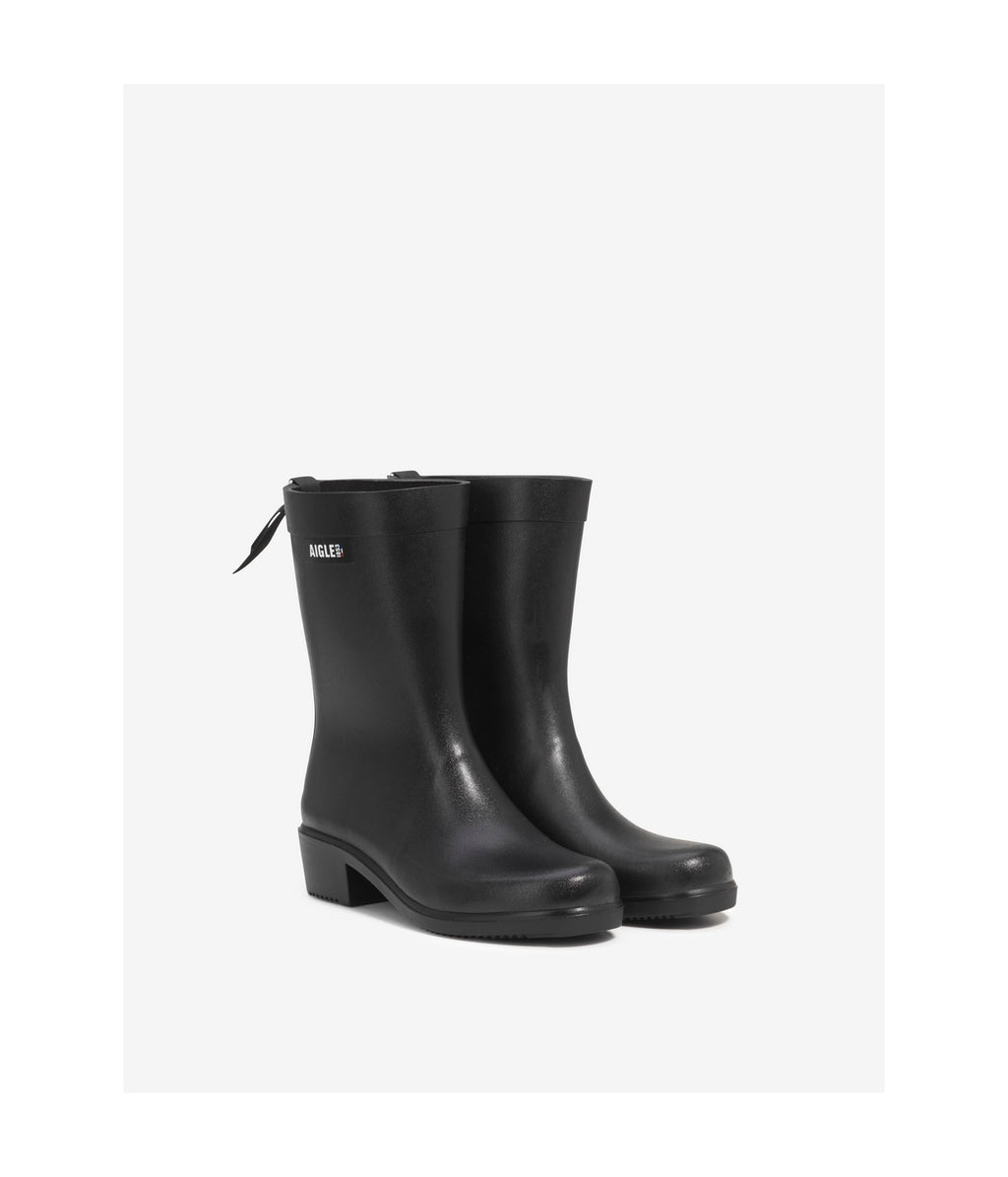 Botas de caña media negras para mujer