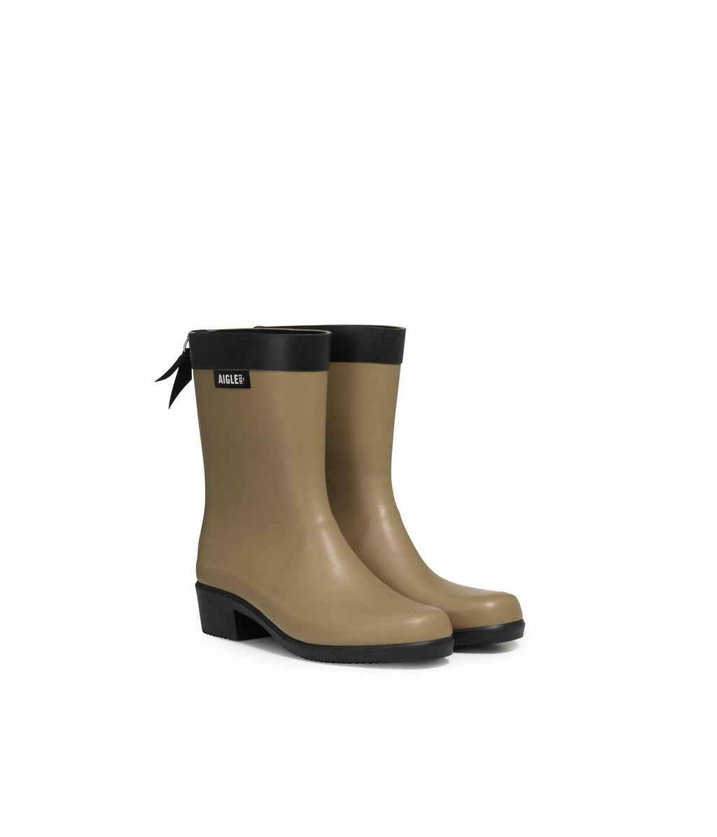 Botas de caña media gris ratón para mujer
