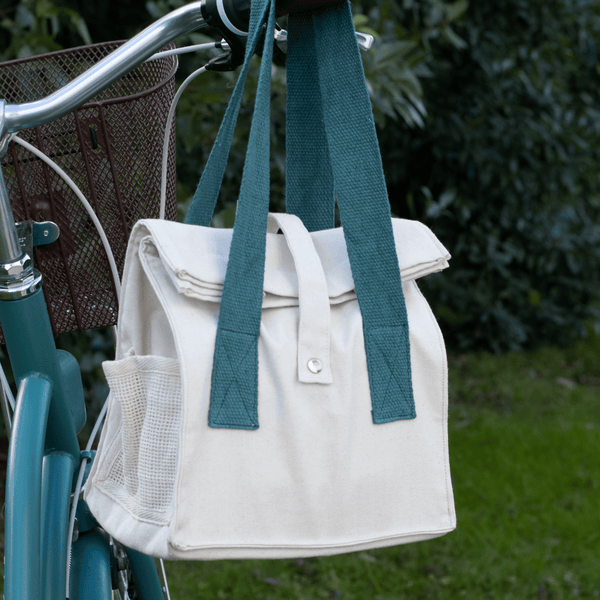Organic Cotton Lunch Bag - Teal Blue