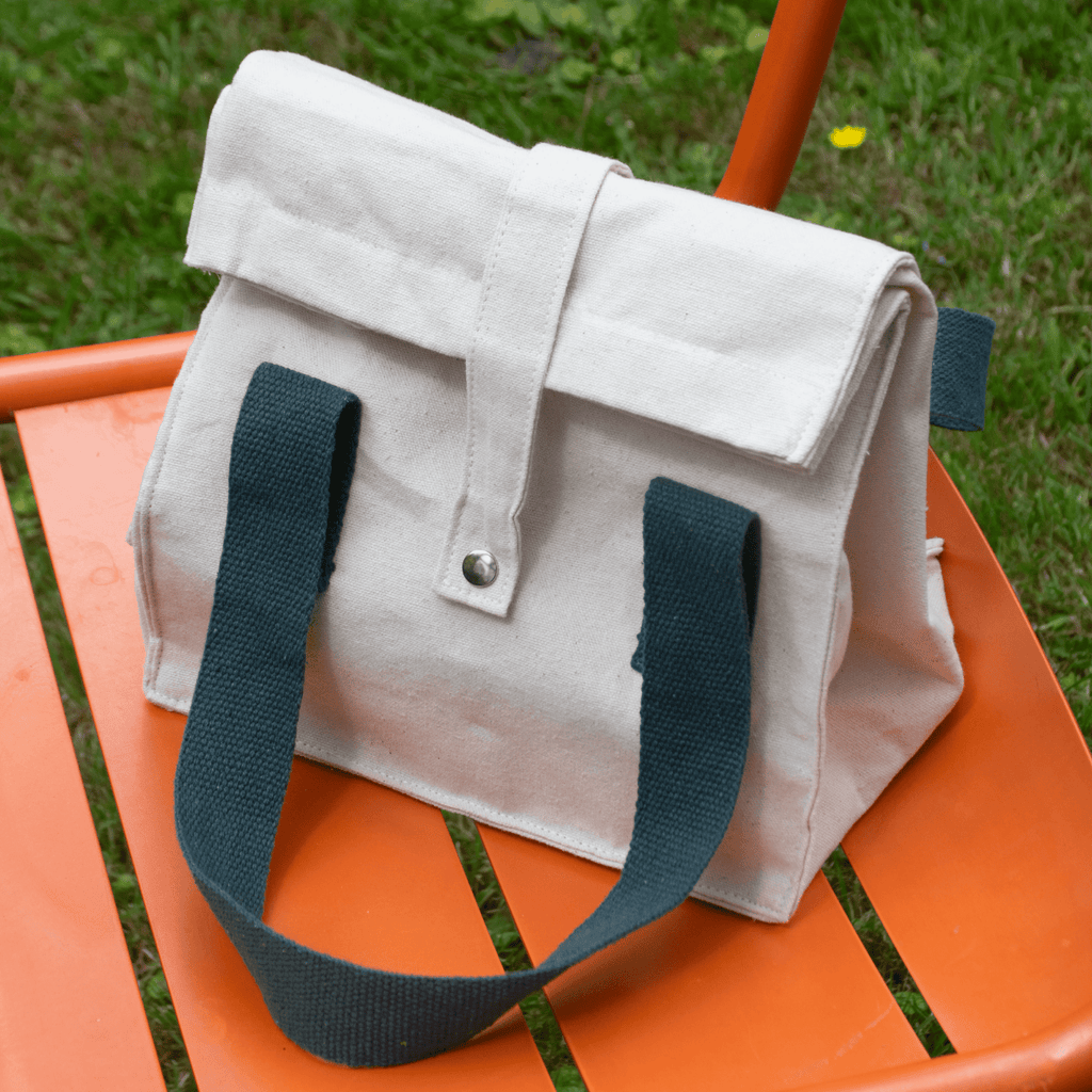 Sac Déjeuner En Coton Bio - Bleu Canard