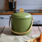 Seau À Compost D'Intérieur En Acier Avec Filtre À Charbon Anti-Odeurs - 3,5 L - Olive