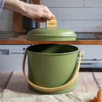Seau À Compost D'Intérieur En Acier Avec Filtre À Charbon Anti-Odeurs - 3,5 L - Olive