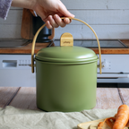 Seau À Compost D'Intérieur En Acier Avec Filtre À Charbon Anti-Odeurs - 3,5 L - Olive