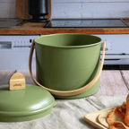 Seau À Compost D'Intérieur En Acier Avec Filtre À Charbon Anti-Odeurs - 3,5 L - Olive